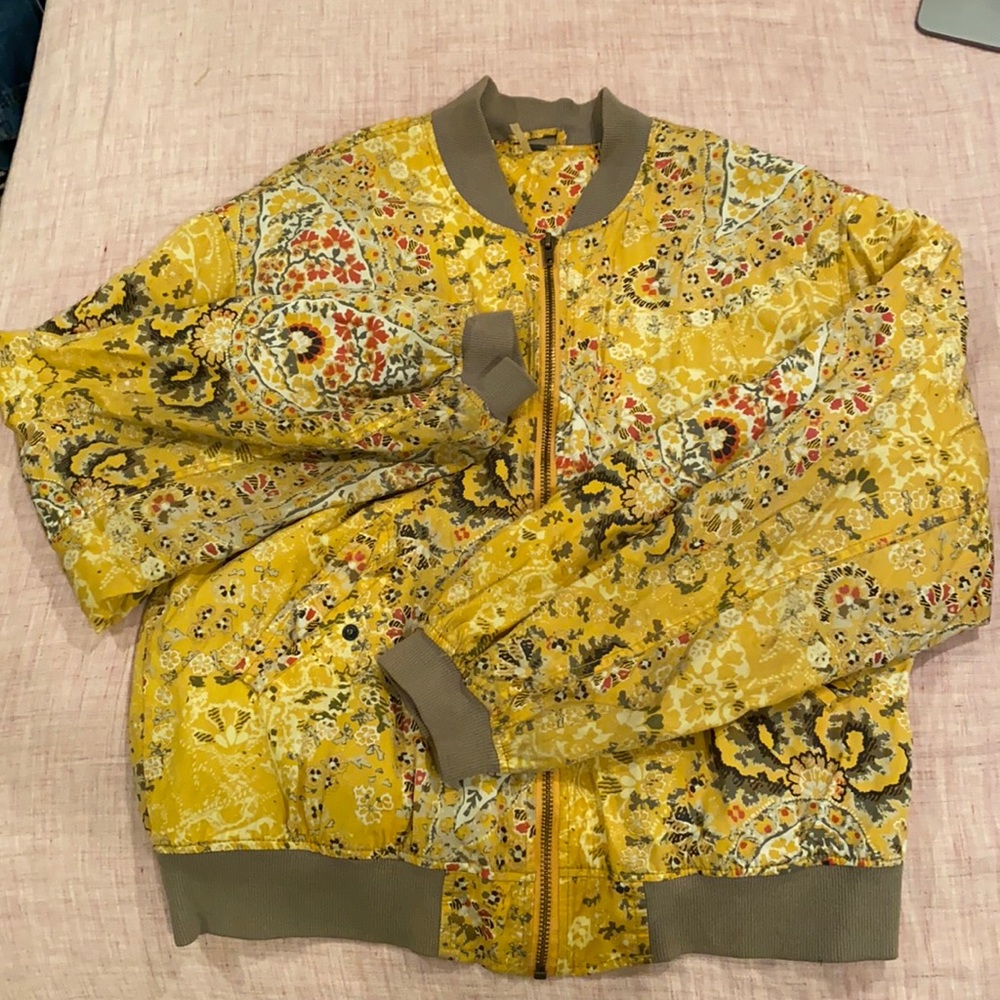 Free People Yellow Jacket 〰️ Boho Patterned